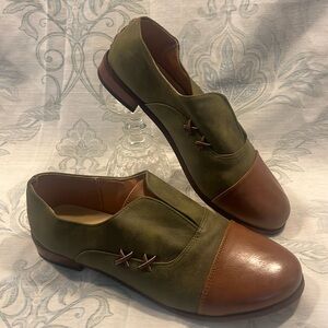 Vegan Two Toned Slip On Shoes